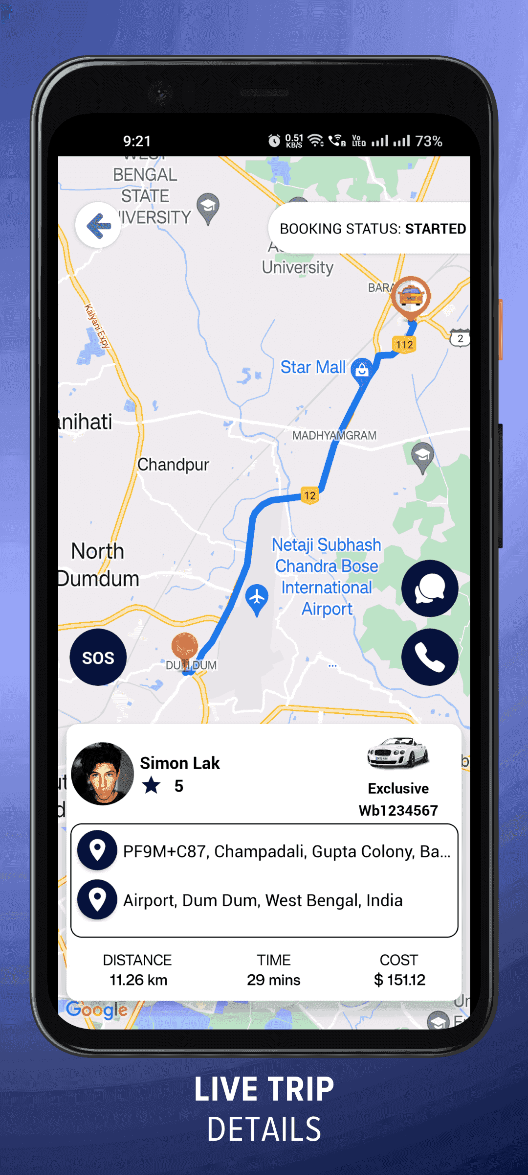 Live trip details