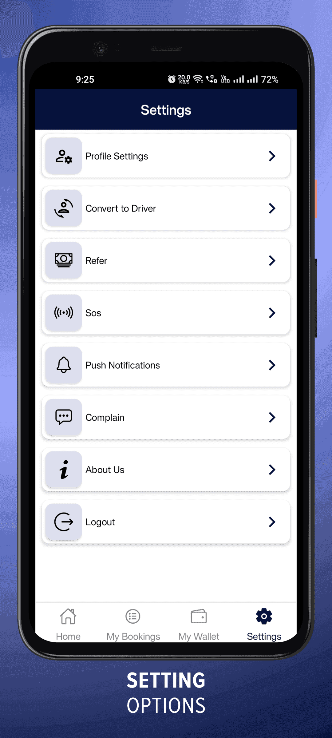 Setting options